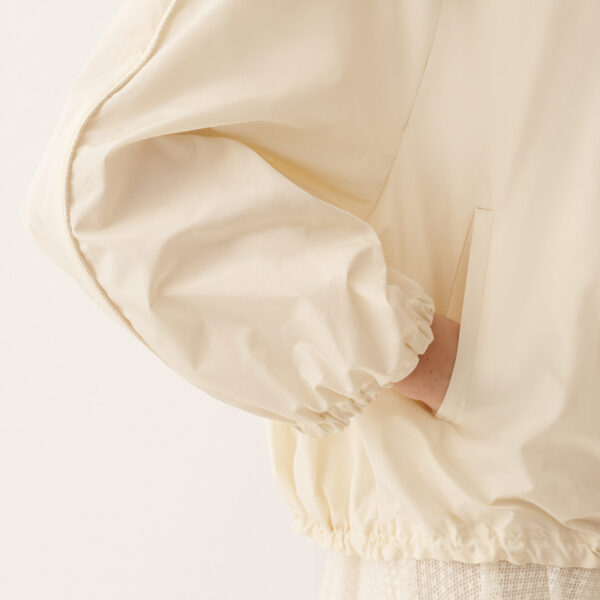Technical Taffeta Bomber Jacket in Butter - Image 6
