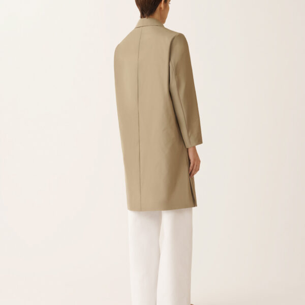 Technical Taffeta Overcoat in Khaki
