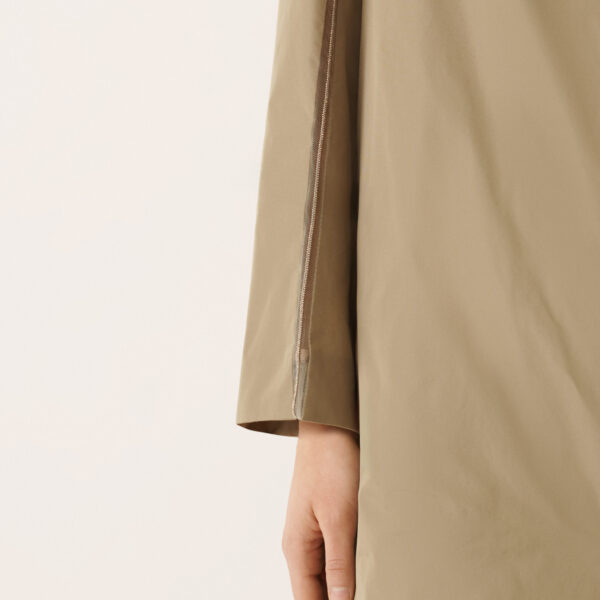 Technical Taffeta Overcoat in Khaki - Image 5