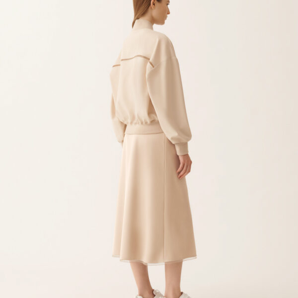 Techno Tailoring Bomber Jacket in Nude
