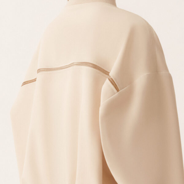 Techno Tailoring Bomber Jacket in Nude - Image 5