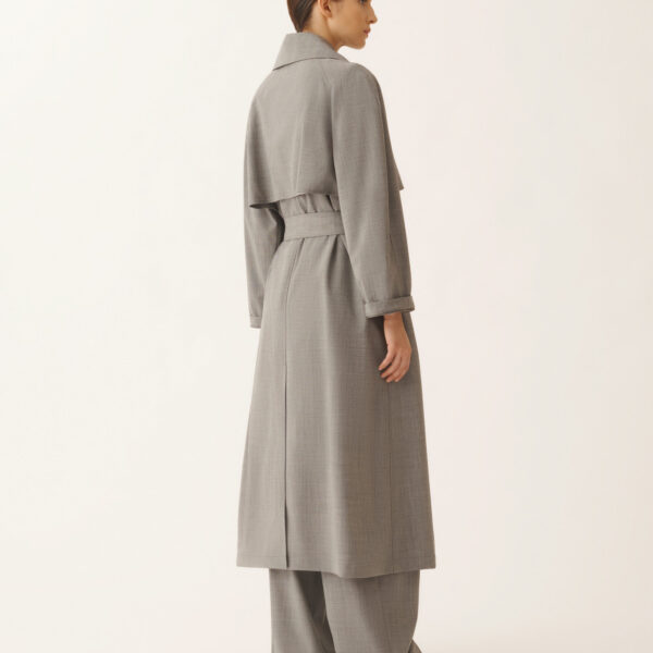Trench Coat in Lightweight Bi-Stretch Wool