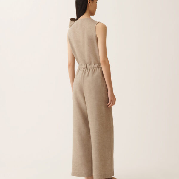 Trevi Pants in Taupe Linen Canvas