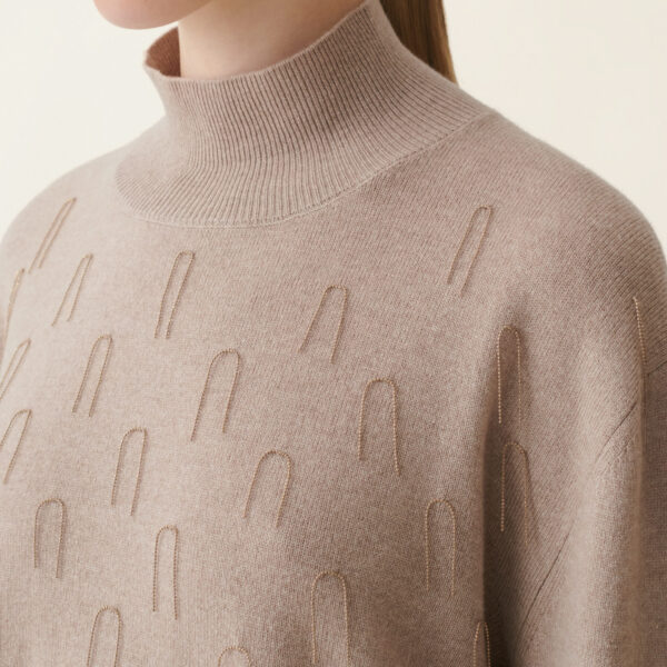 Turtleneck Platinum Sweater in Mocha - Image 5