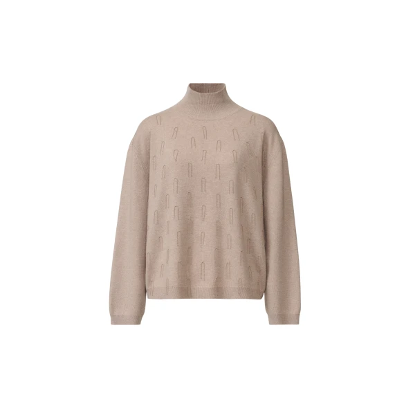 Fabiana Filippi Turtleneck Platinum Sweater in Mocha