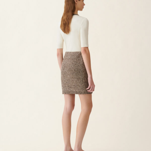 Tweed Miniskirt in Ebony