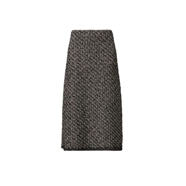 Fabiana Filippi Tweed Skirt with a Denim Effect and Midnight Blue Sequins