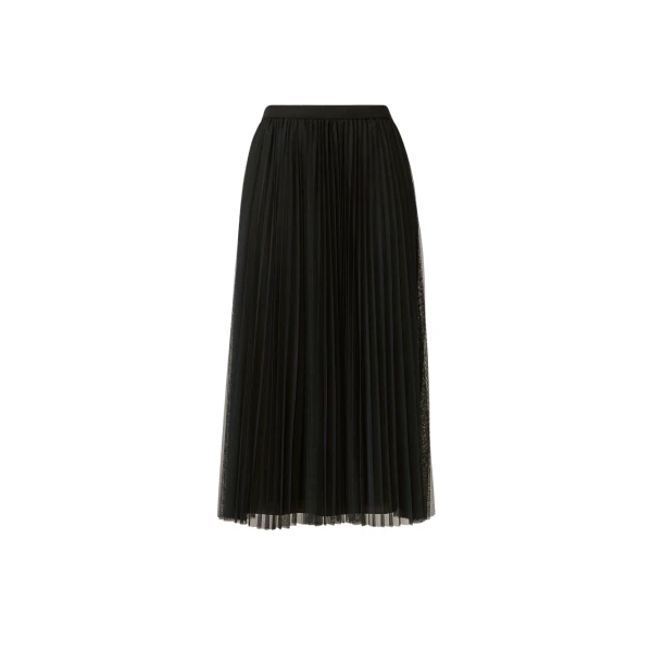 Fabiana Filippi Wide Pleated Tulle Skirt in Night Blue
