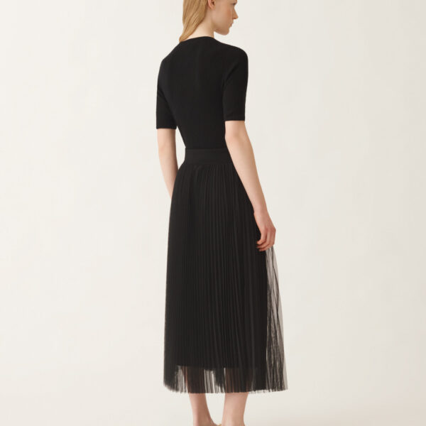 Wide Tulle Skirt in Black