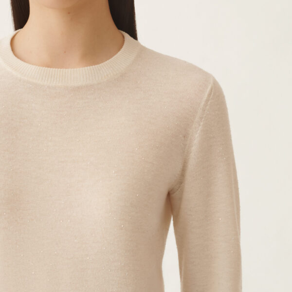 Wool Sweater with Sequins in White - Image 5