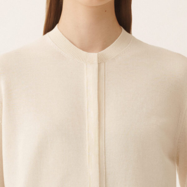 Wool and Cotton Cardigan in Butter - Image 5