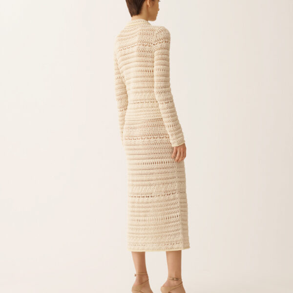 Wool and Cotton Jacket with Sequins in Vanilla