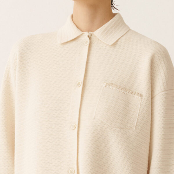 Wool and Cotton Shirt in Butter - Image 5