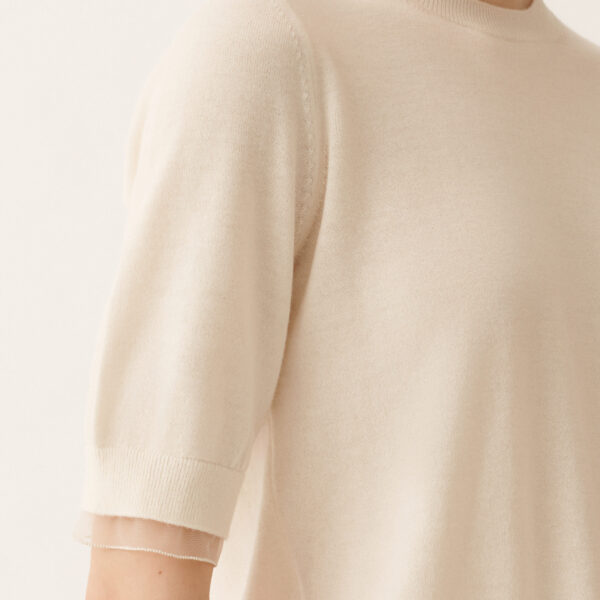 Wool and Cotton Sweater in Butter - Image 5