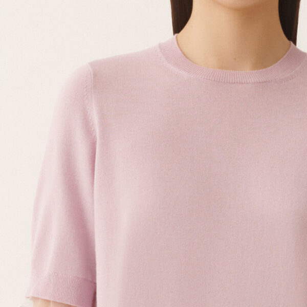 Wool and Cotton Sweater in Lilac Pink - Image 5