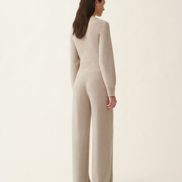 Wool and Silk Trousers with Sequins in Cachà