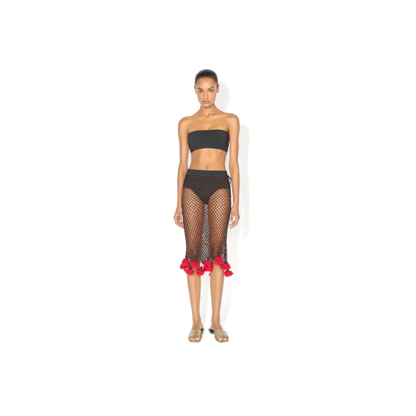 Alaia Floral Crochet Skirt, view 2