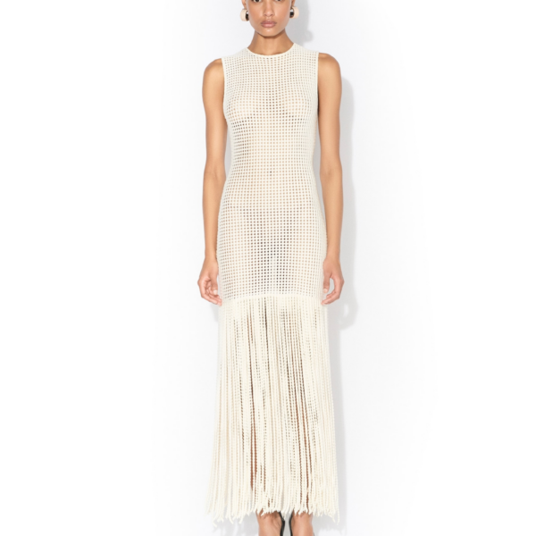 Alaïa Fringed Beaded Knit Dress - ALAÏA Dresses - Laser Cut Luxury - Shop at Coveti