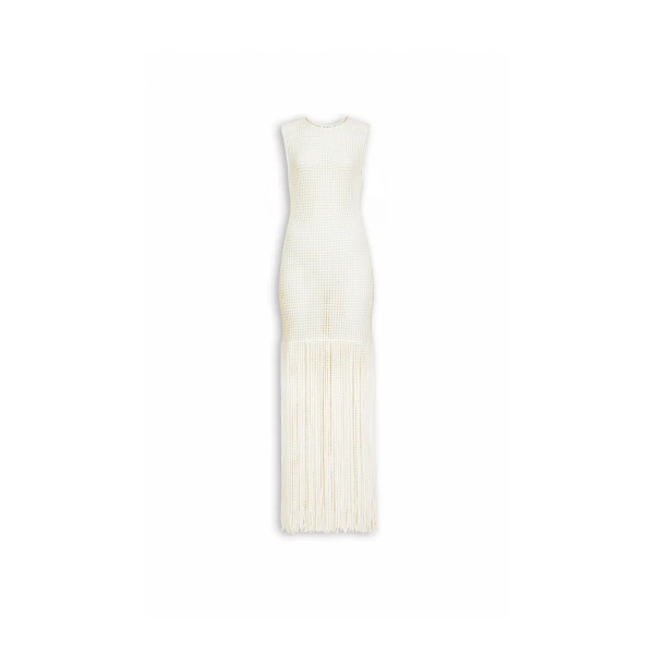 Alaia Fringed Beaded Knit Dress