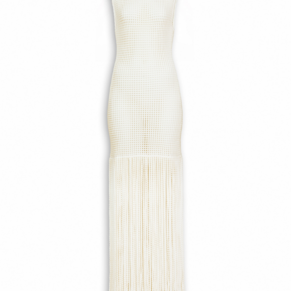 Alaïa Fringed Beaded Knit Dress - ALAÏA Dresses - Laser Cut Luxury - Shop at Coveti