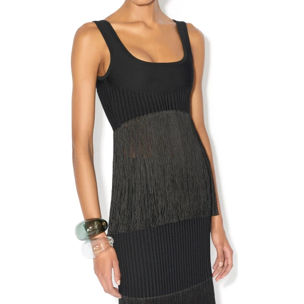 Alaia Fringed Knit Top, view 4