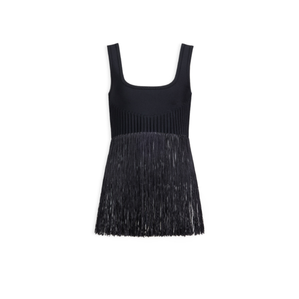 Alaïa Fringed Knit Top - ALAÏA Knitwear - Laser Cut Luxury - Shop at Coveti