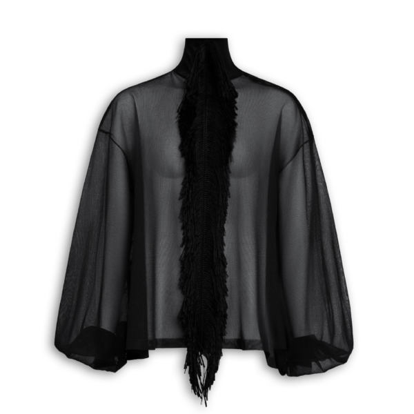 Alaïa Fringed Silk Blouse - ALAÏA Tops - Laser Cut Luxury - Shop at Coveti