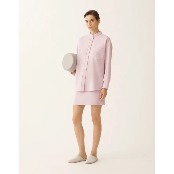 Fabiana Filippi Scuba Cashmere Shirt in Lilac Pink, view 2