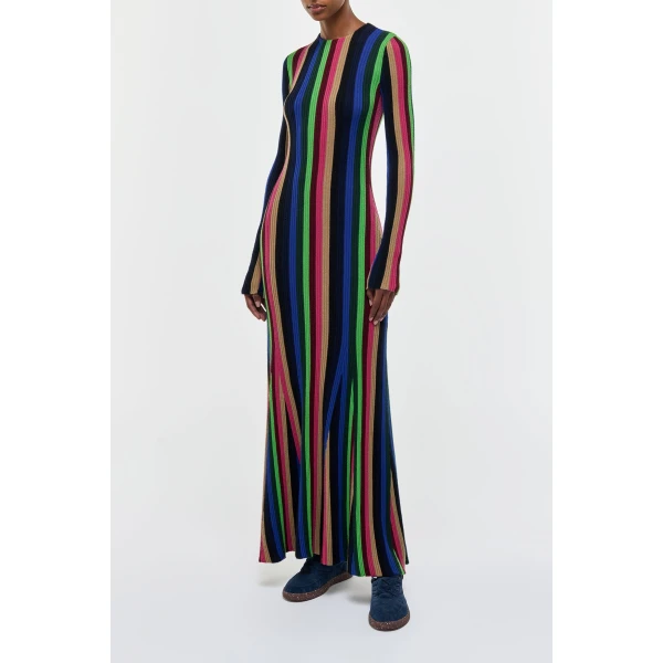 Affinity Knit Maxi Dress in Multi Cashmere Silk