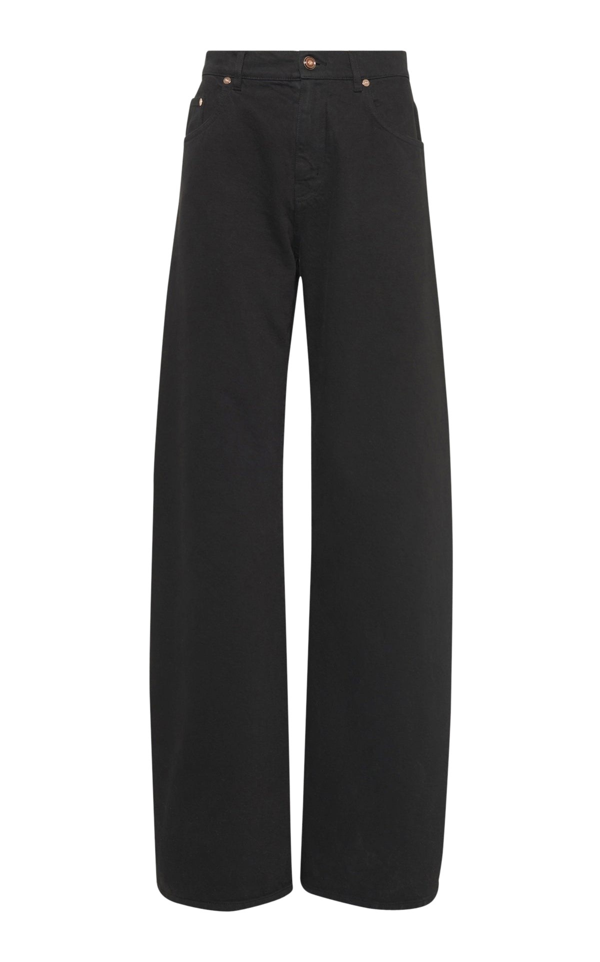 Gabriela Hearst Amoret Barrel-leg Jean in Black Recycled Cotton Denim