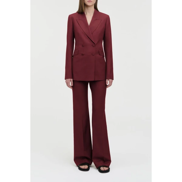 Angela Blazer in Bordeaux Wool Silk