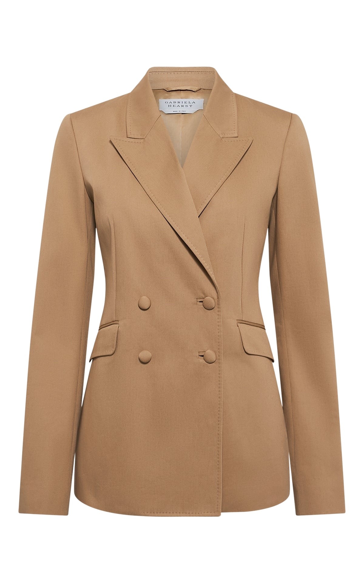 Gabriela Hearst Angela Blazer in Camel Light Sea Island Cotton Twill