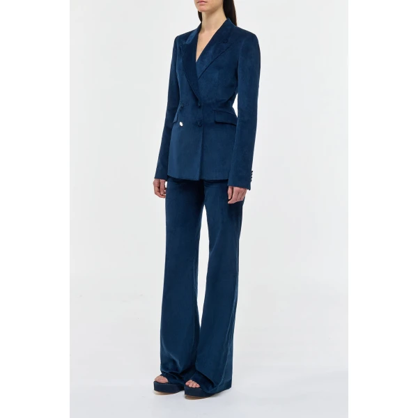 Angela Blazer in Electric Navy Sea Island Cotton Corduroy