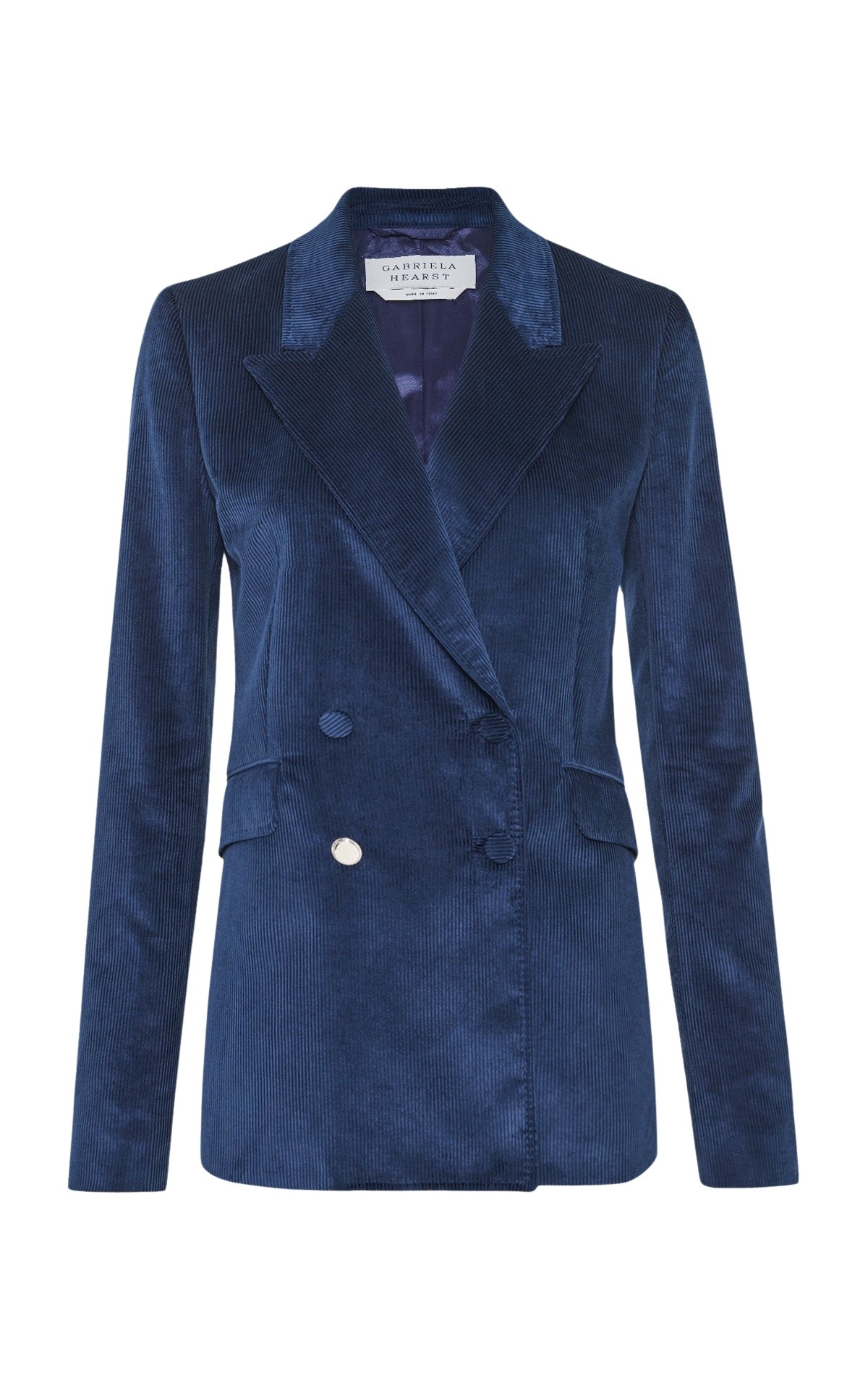 Gabriela Hearst Angela Blazer in Electric Navy Sea Island Cotton Corduroy