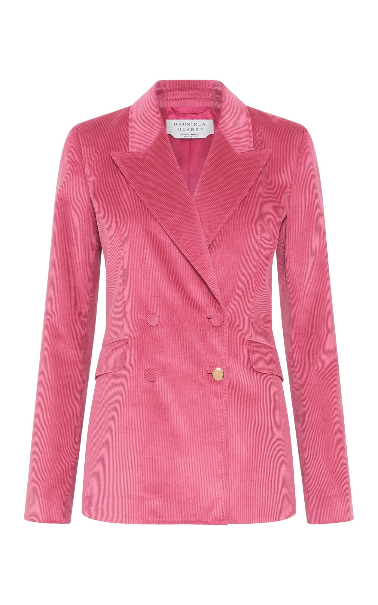 Gabriela Hearst Angela Blazer in Fuchsia Sea Island Cotton Corduroy
