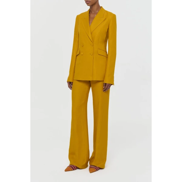 Angela Blazer in Golden Birch Linen Twill