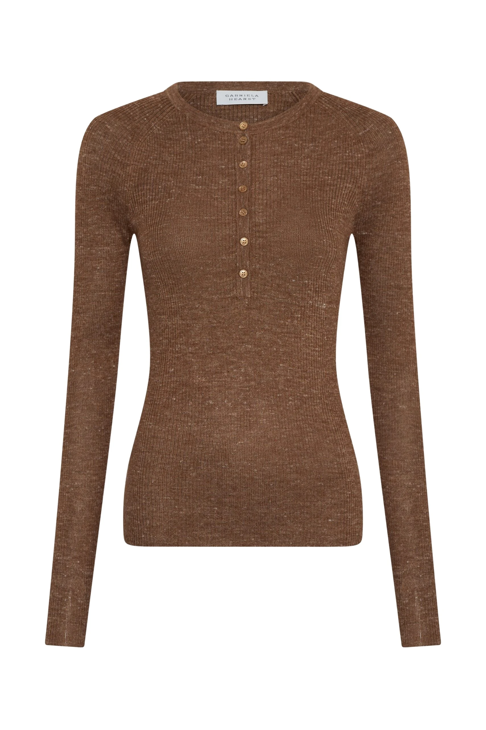 Gabriela-Hearst-Anges-Knit-Henley-in-Chestnut-Cashmere-Silk-with-Hemp-scaled73142_nobg Gabriela Hearst