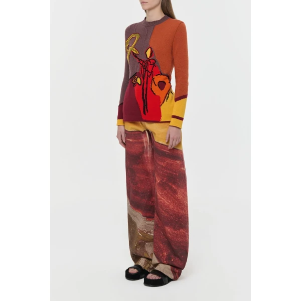 Arcana Knit Sweater in Fire Multi Cashmere