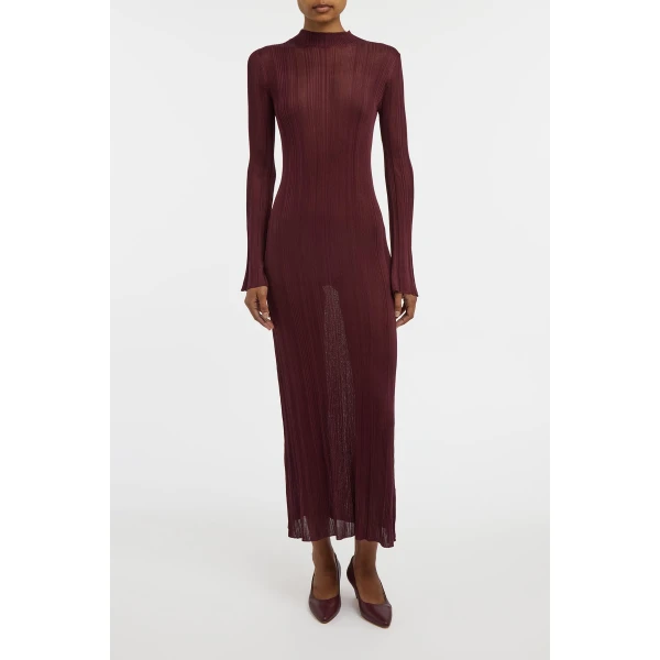 Atira Knit Maxi Dress in Bordeaux Silk