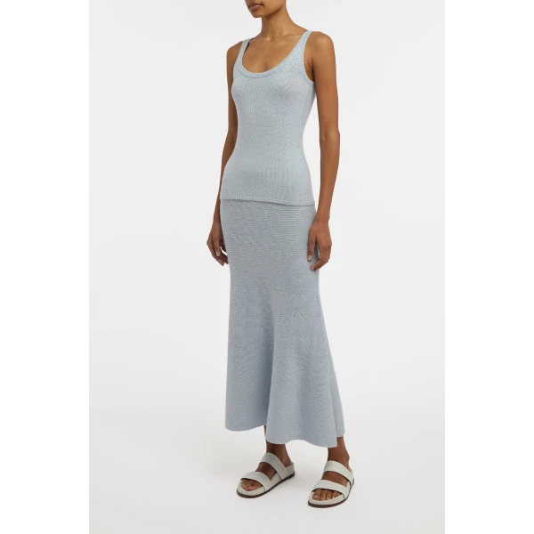 Brigid Knit Tank Top in Light Blue Cashmere