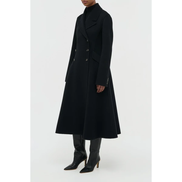 Cantwell Coat in Black Double-face Recycled Cashmere