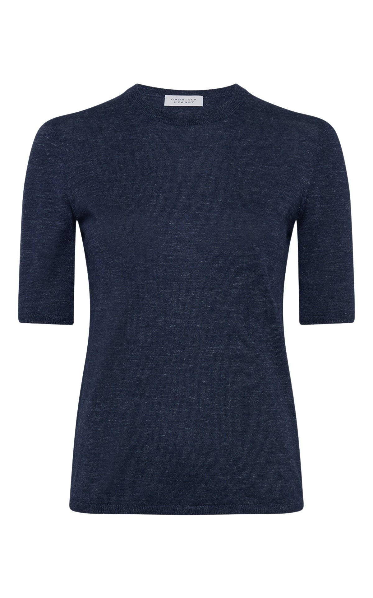 Gabriela Hearst Chryse Knit T-Shirt in Electric Navy Cashmere Silk with Hemp