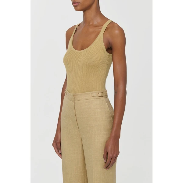 Cinxia Knit Tank Top in Hay Cashmere Silk