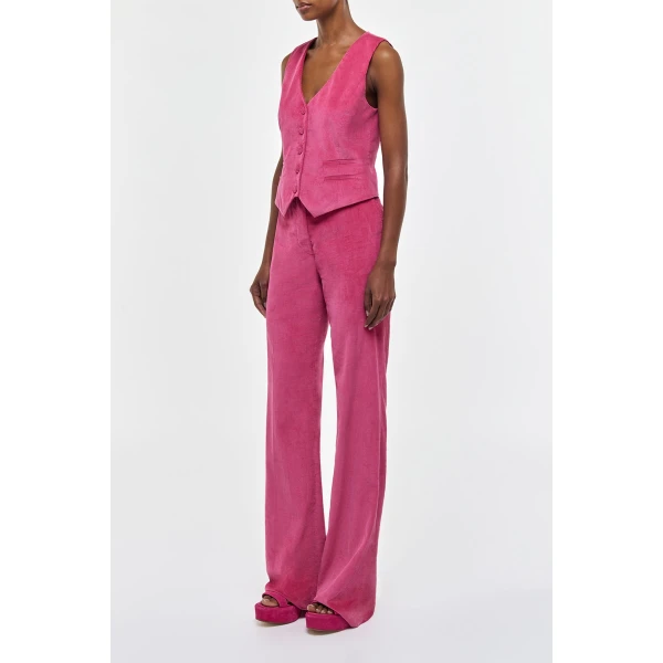 Coleridge Vest in Fuchsia Sea Island Cotton Corduroy