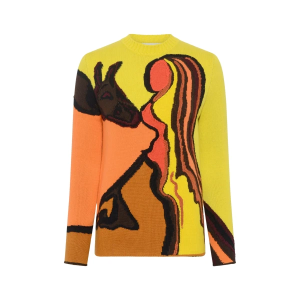 Gabriela Hearst Daneth Knit Sweater in Earth Multi Cashmere