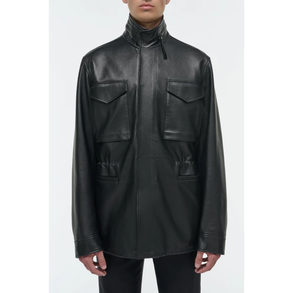 Darwin M65 Jacket in Black Nappa Leather