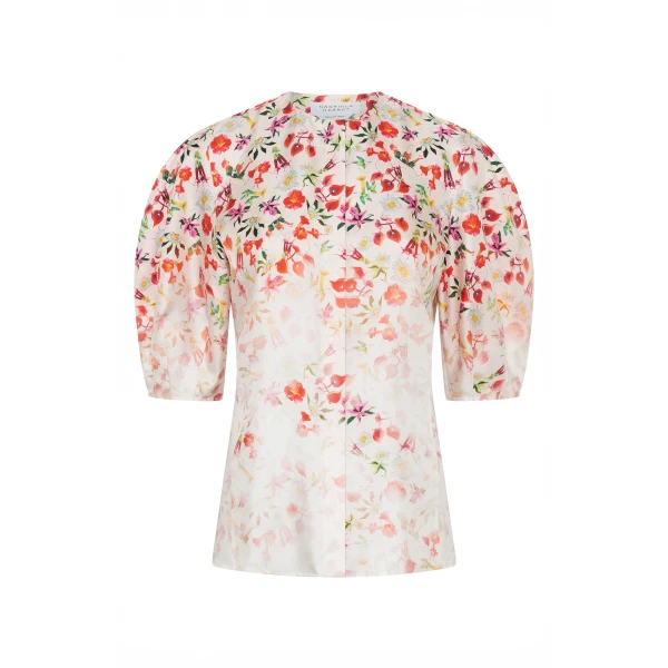 Gabriela Hearst Edify Top in Uruguayan Flowers Printed Silk, view 6