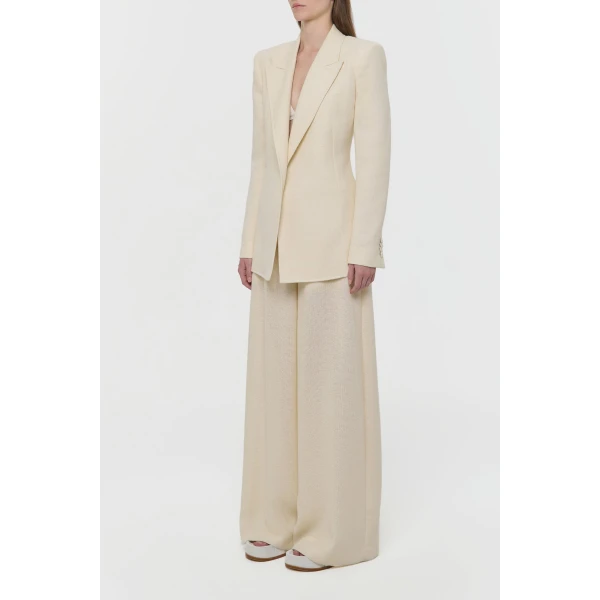 Gelos Wide-leg Pant in Ivory Alpaca Wool