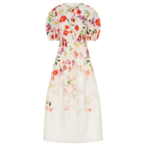 Gabriela Hearst Ignis Maxi Shirtdress in Uruguayan Flowers Printed Linen Dress