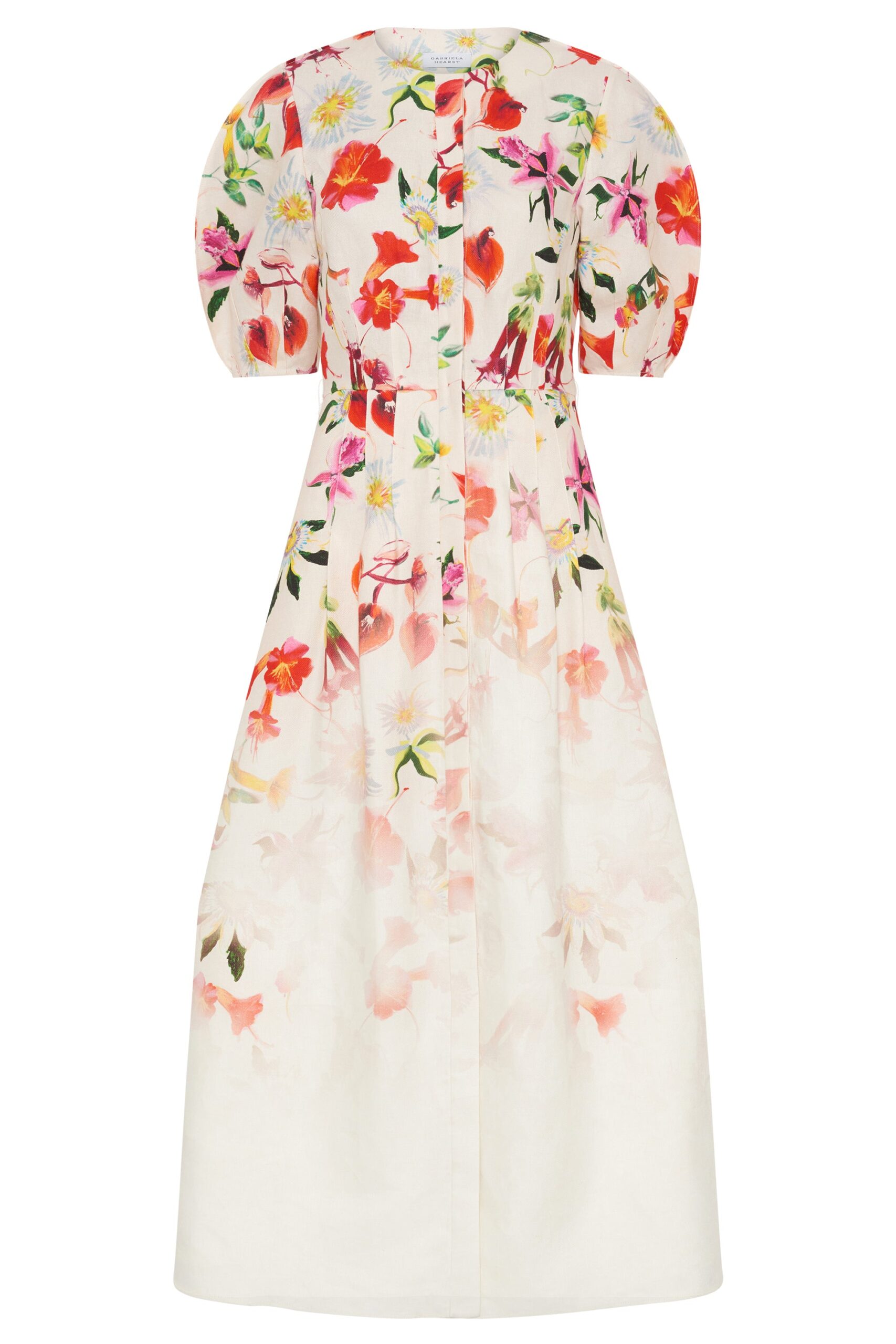 Gabriela Hearst Ignis Maxi Shirtdress in Uruguayan Flowers Printed Linen Gabriela Hearst